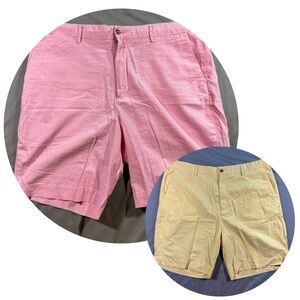 Polo Ralph Lauren Shorts Mens 38 Pink Yellow Classic Fit Chino Lot 2 Casual